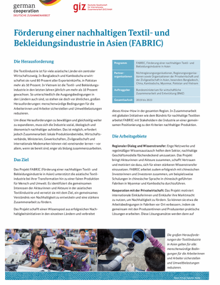 Factsheet on the FABRIC project (German)