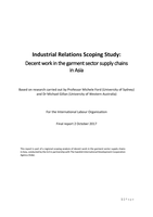 Decent work in the garment sector supply chains  in Asia