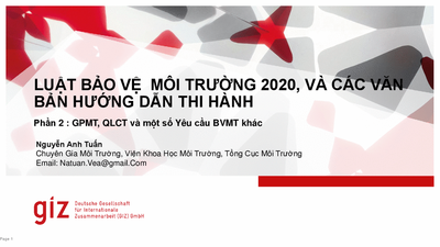 Thematic Workshop 2: Law on Environmental Protection 2020 and guidance documents