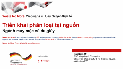 WNM - Webinar 4: Waste sorting at source – Sharings from ETC Environment Company